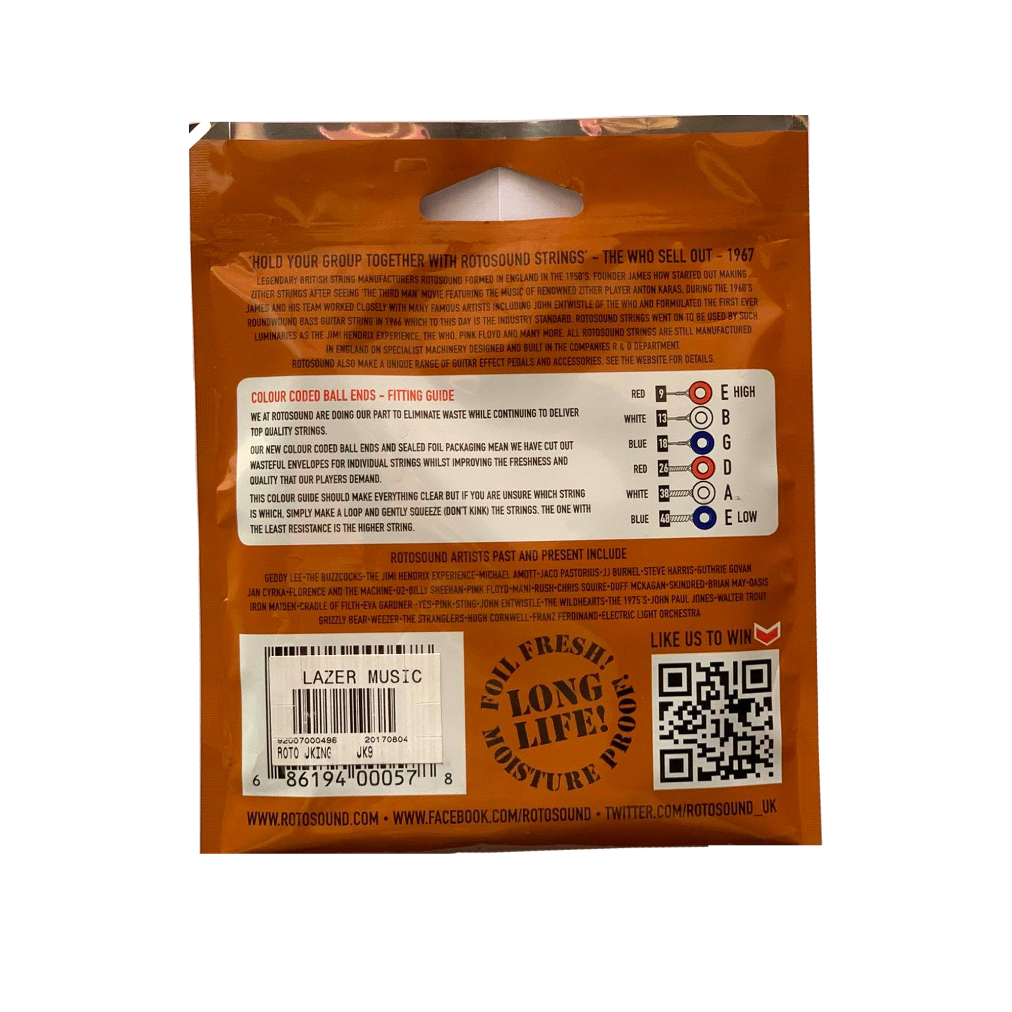 Rotosound Jumbo King Acoustic Super Light Guitar Strings